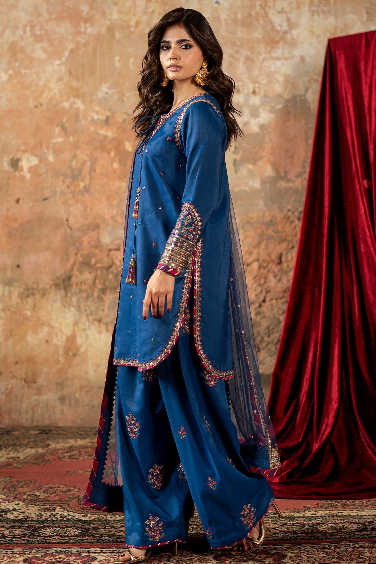 3-PC Embroidered Suit by Charizma