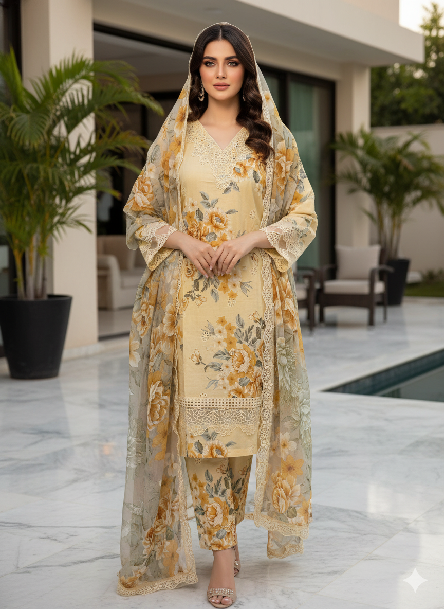Luxury Embroidered Lawn Ready To Ship