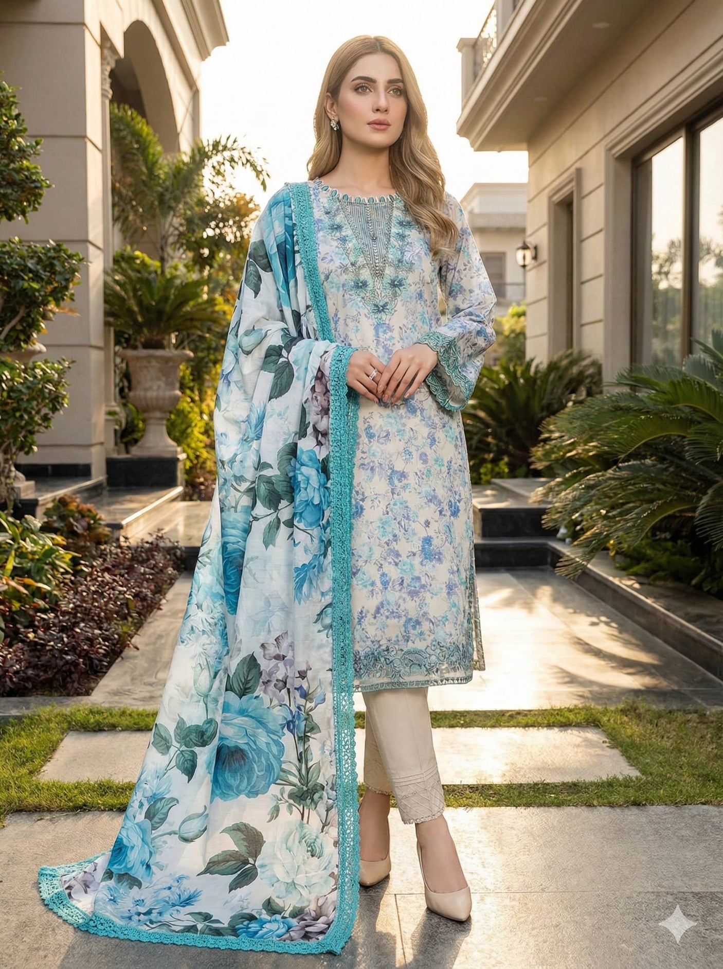 Noer by Gulljee Embroidery lawn