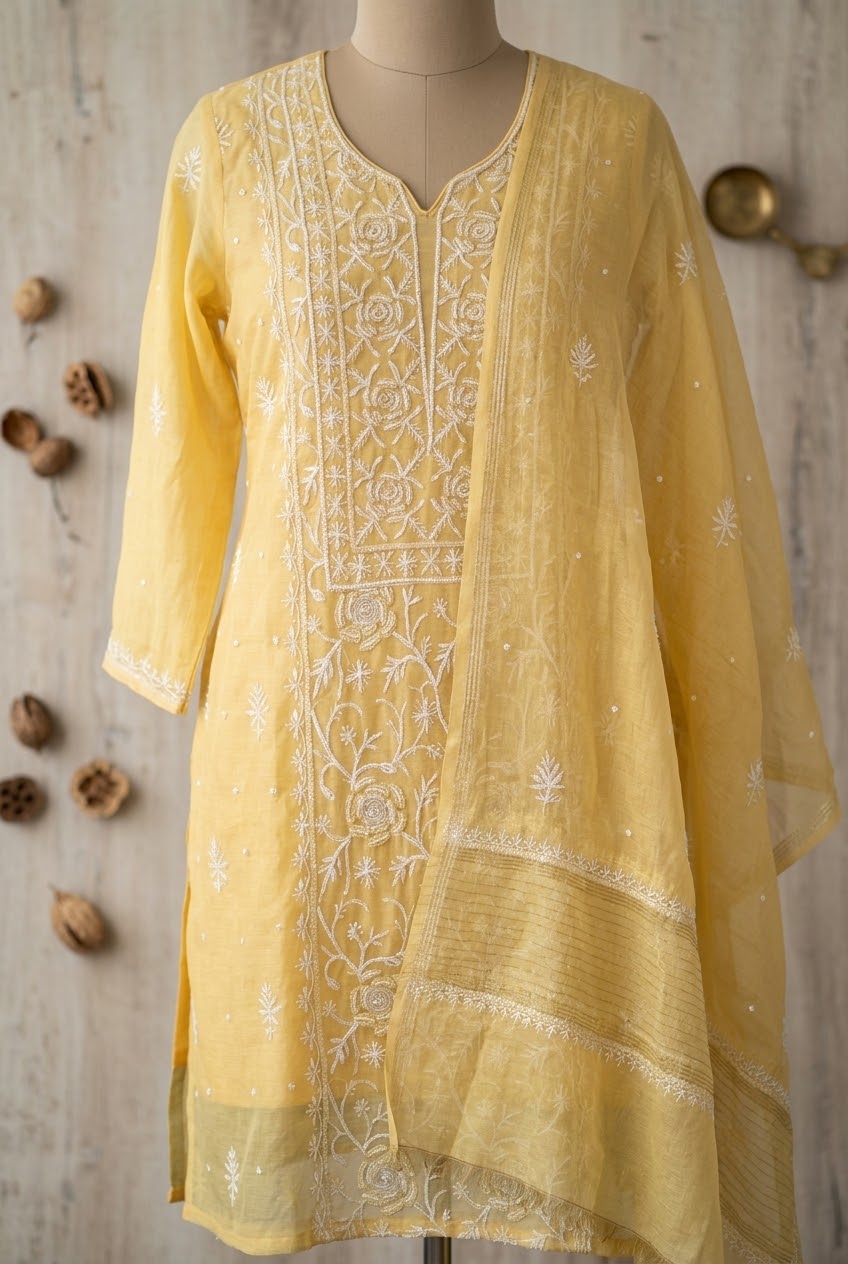 Mul Mul Chanderi Chikankari