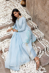 3-PC Embroidered Raw-Silk Suit By Charizma
