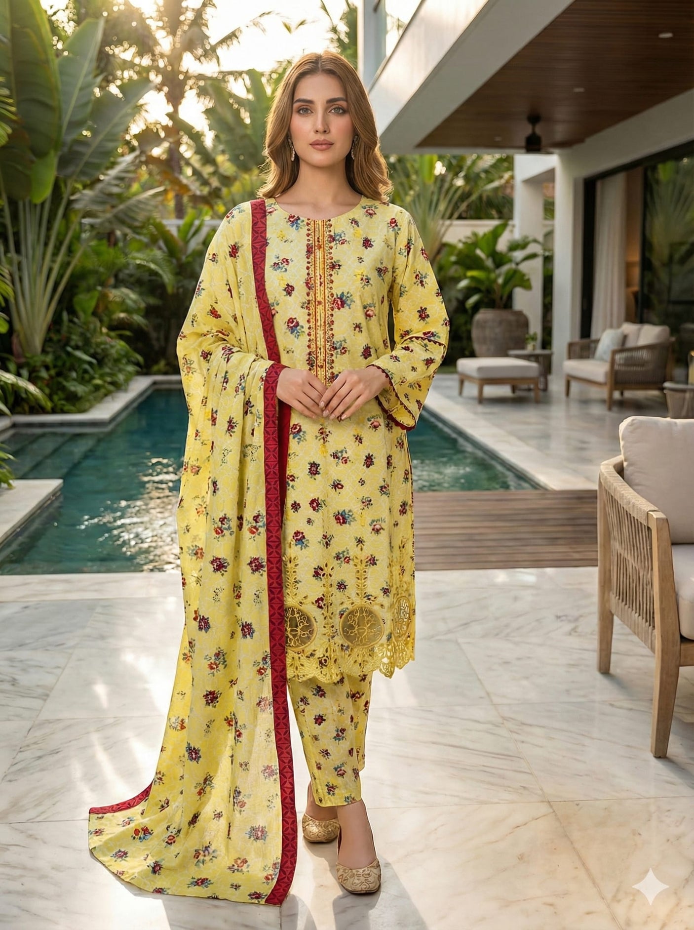 Luxury Embroidered lawn Ready To Ship