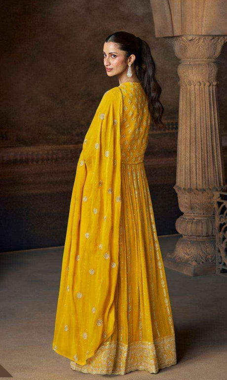 Sayuri Designer Saadgi Georgette Gown With Dupatta