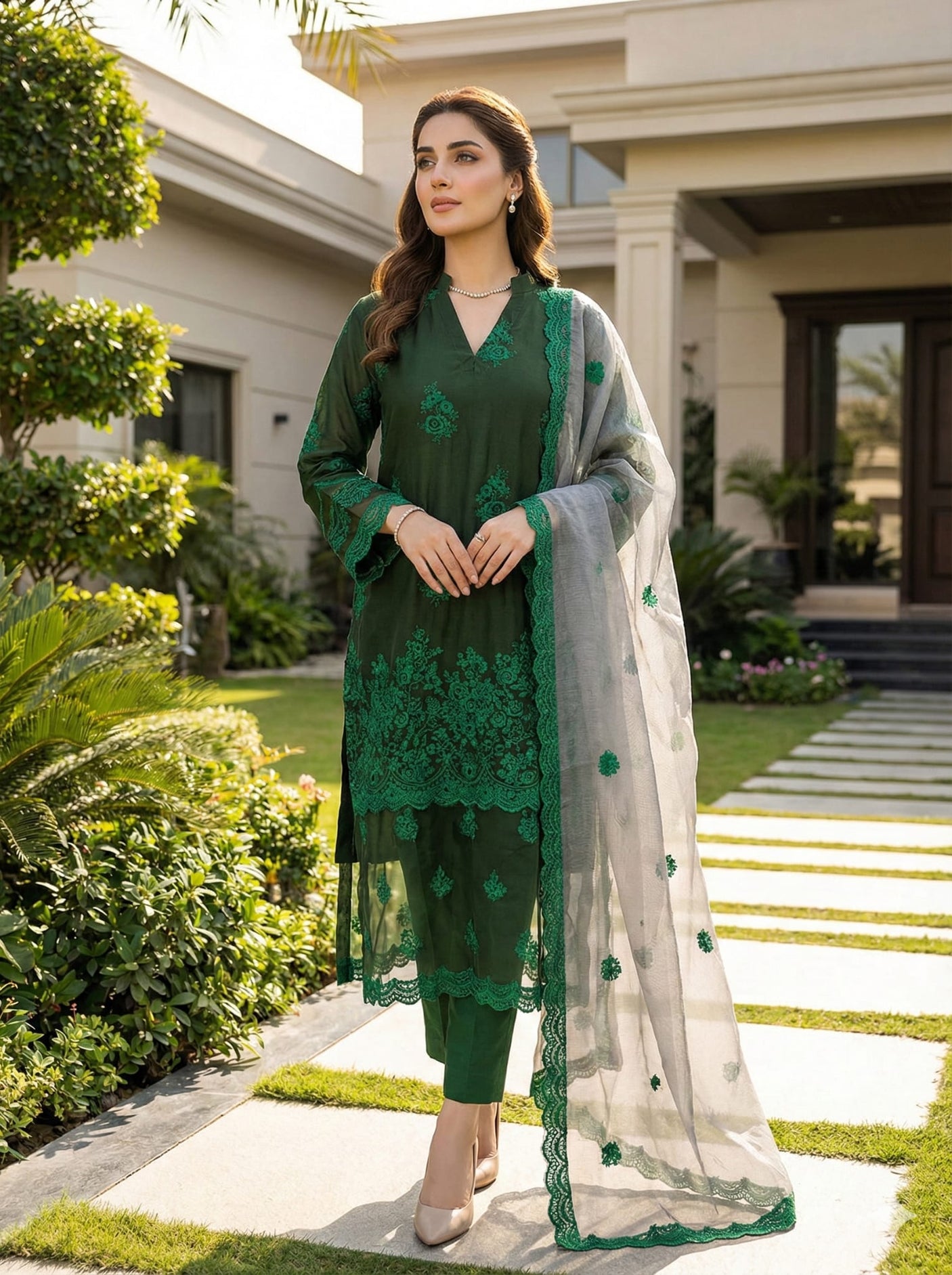 Luxury Embroidered Lawn Ready To Ship