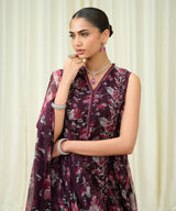 Sapphire Embroidered Chiffon Suit