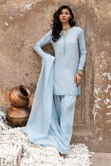 3-PC Embroidered Raw-Silk Suit By Charizma
