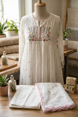 Mul Mul Cotton Embroidered 3pc Suit