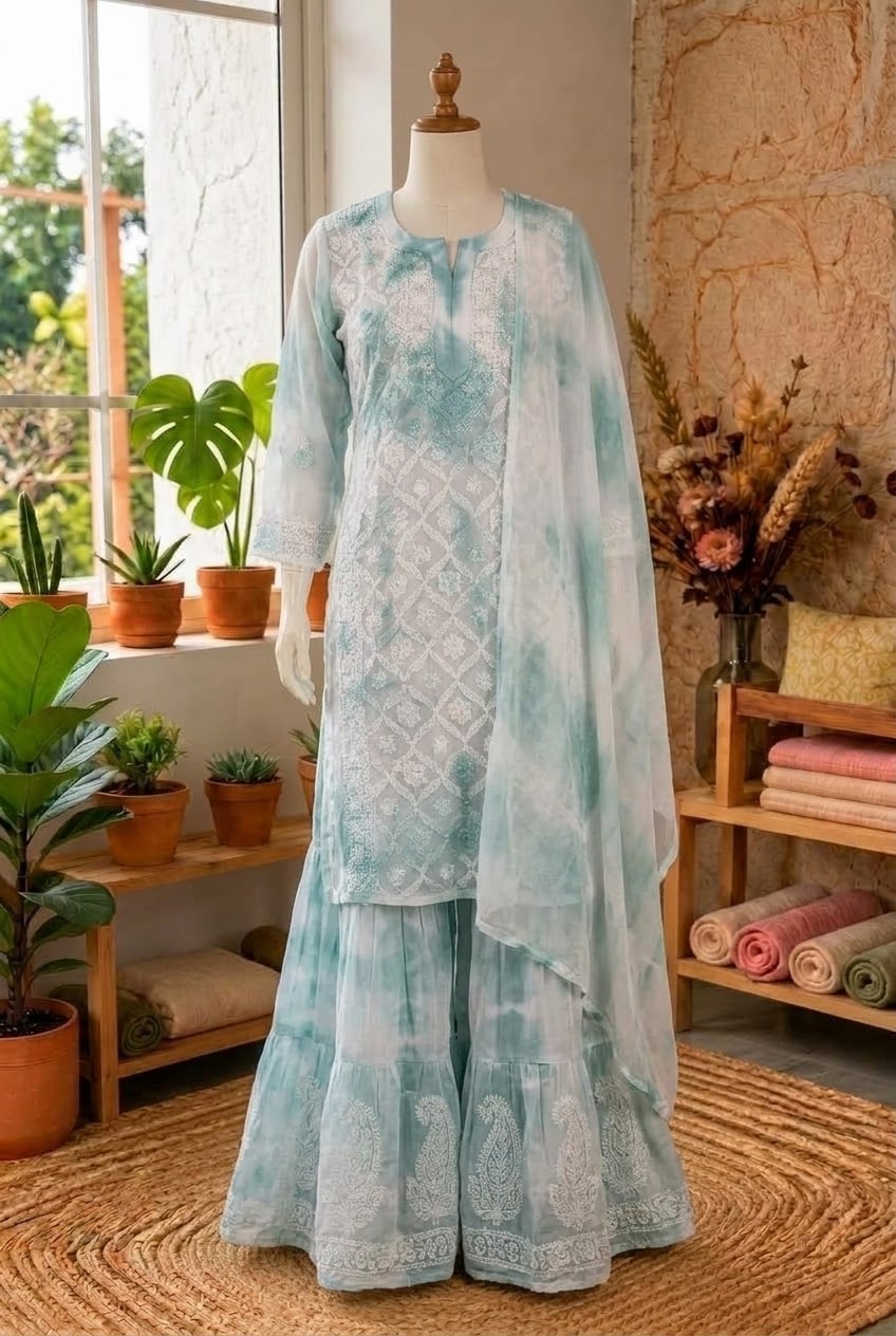Lucknow 4pc Embroidered Co-Ord Set