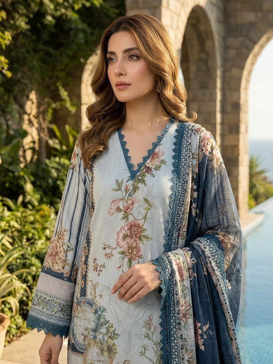 Firdous Luxury Embroidered Lawn 1