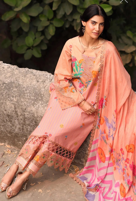 3-PC Luxury Lawn Suit By Charizma