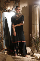 Azure Luxe Mystère Black Chiffon Suit - view 2