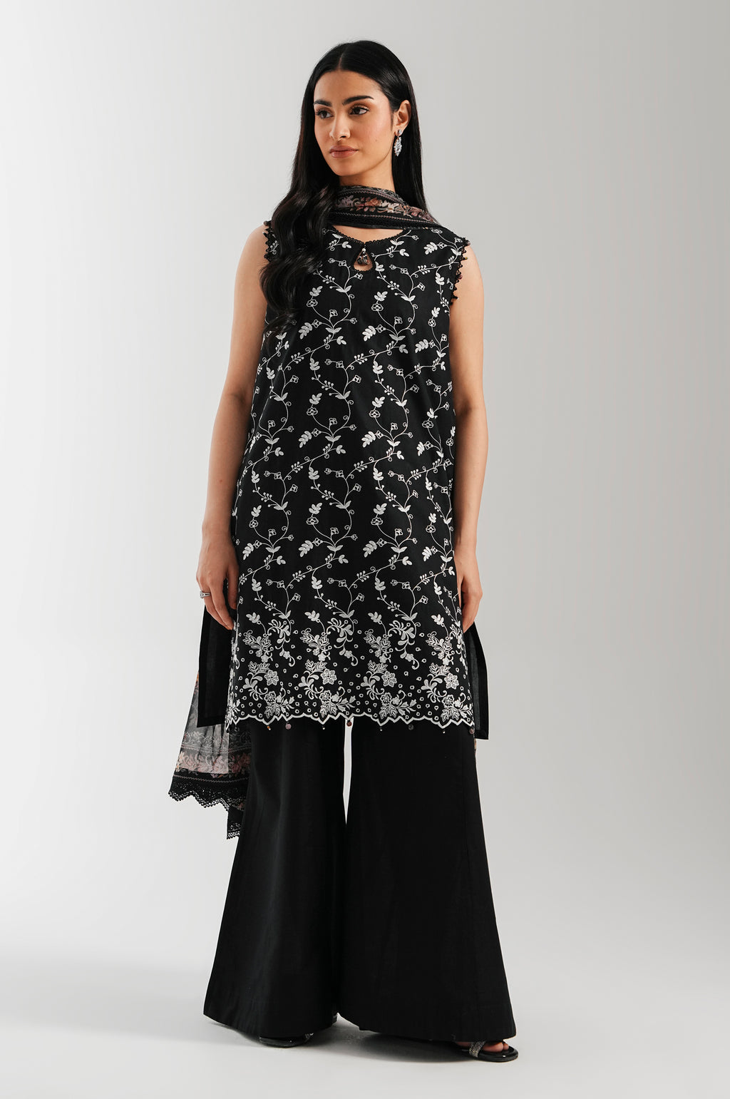 3-PC Embroidered Lawn by Zeen
