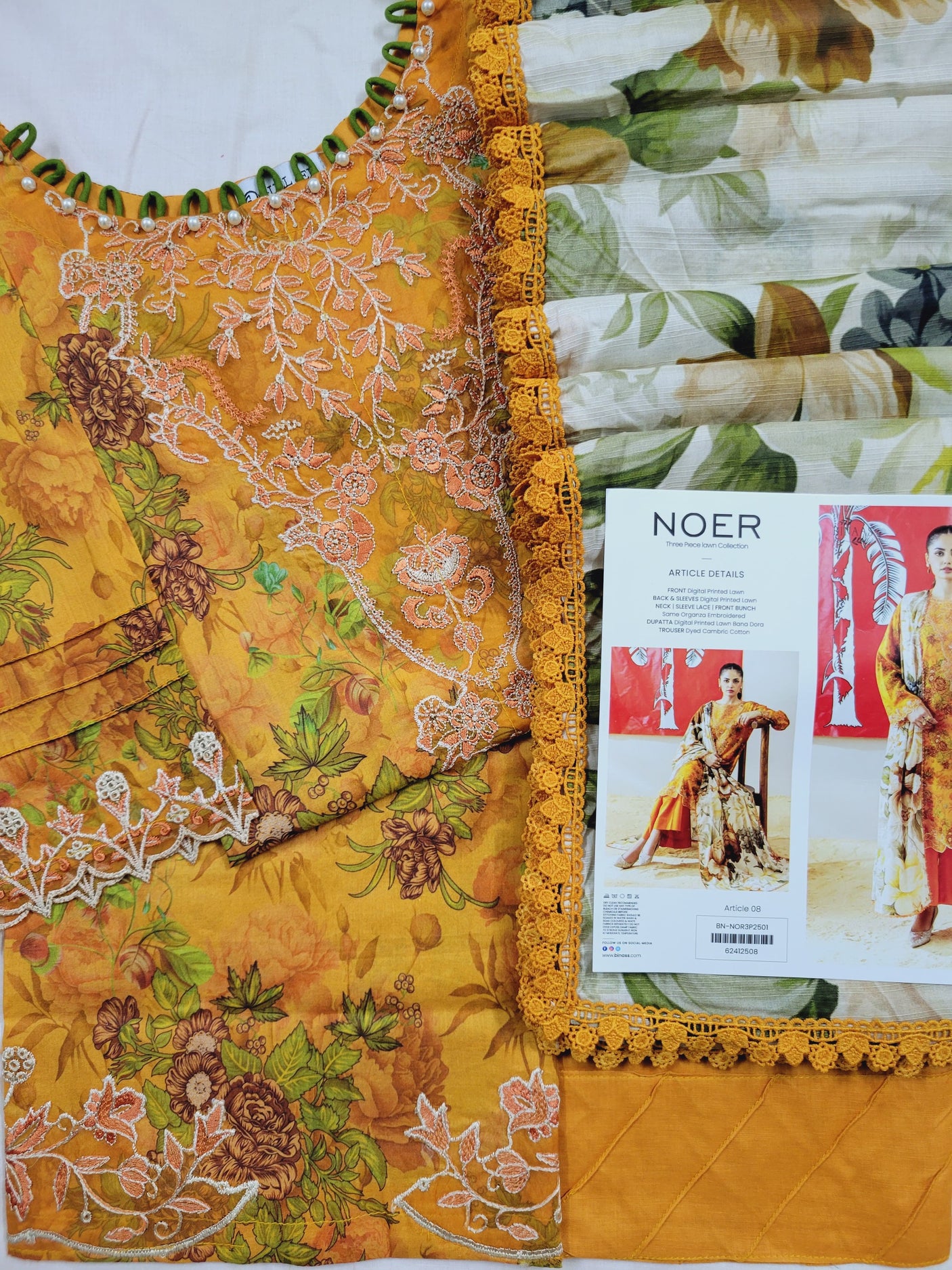 Noer by Gulljee Embroidery lawn