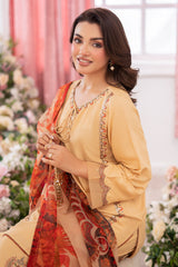 3-PC Embroidered Raw-Silk Suit by Charizma
