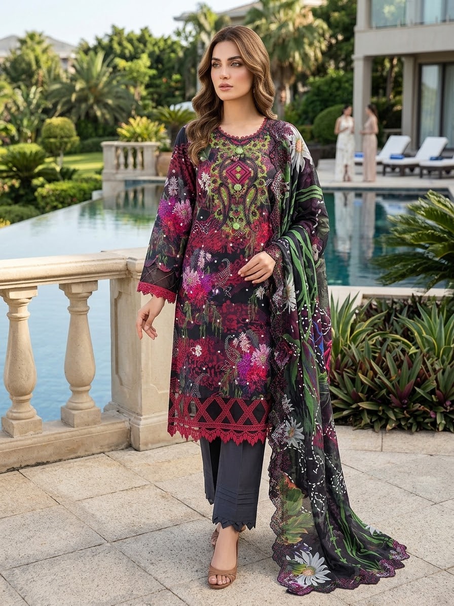 GullJee Rang Pasand Embroidered Lawn