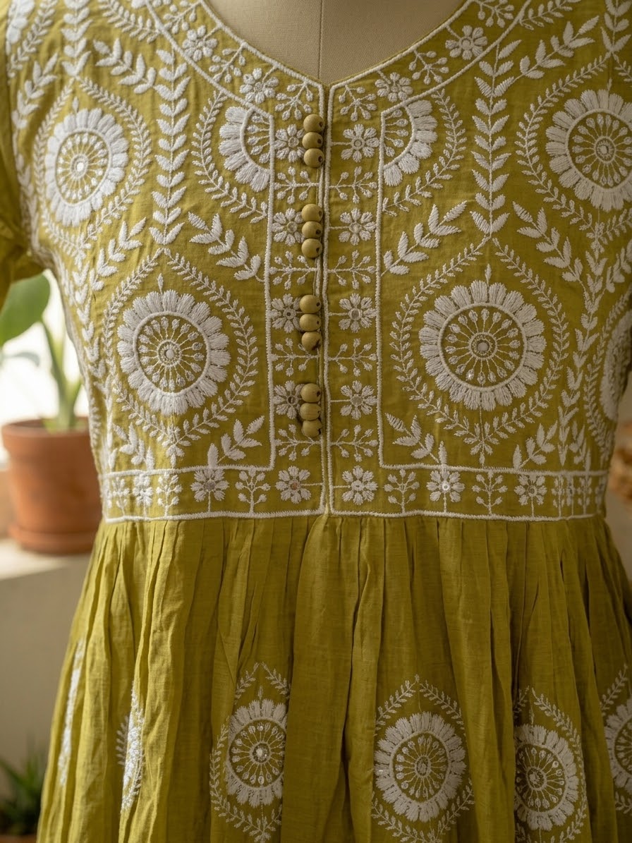 Mul Mul Cotton Embroidered 3pc Suit