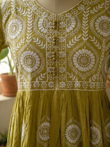 Mul Mul Cotton Embroidered 3pc Suit