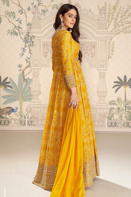 Indian Premium Chinon Silk Gown