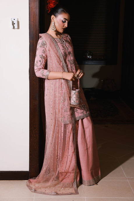 3-PC Embroidered Raw-Silk Suit by Charizma
