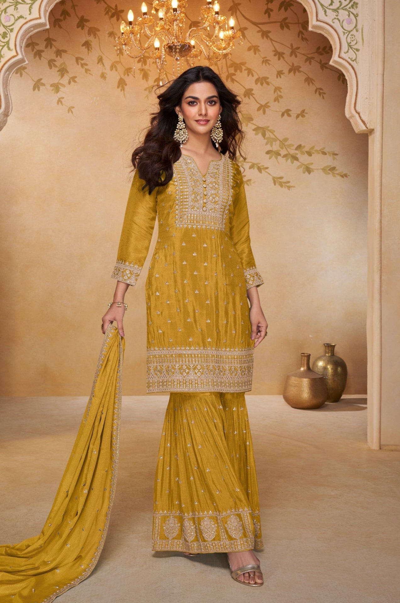 Zeeya Chinon Silk Suit