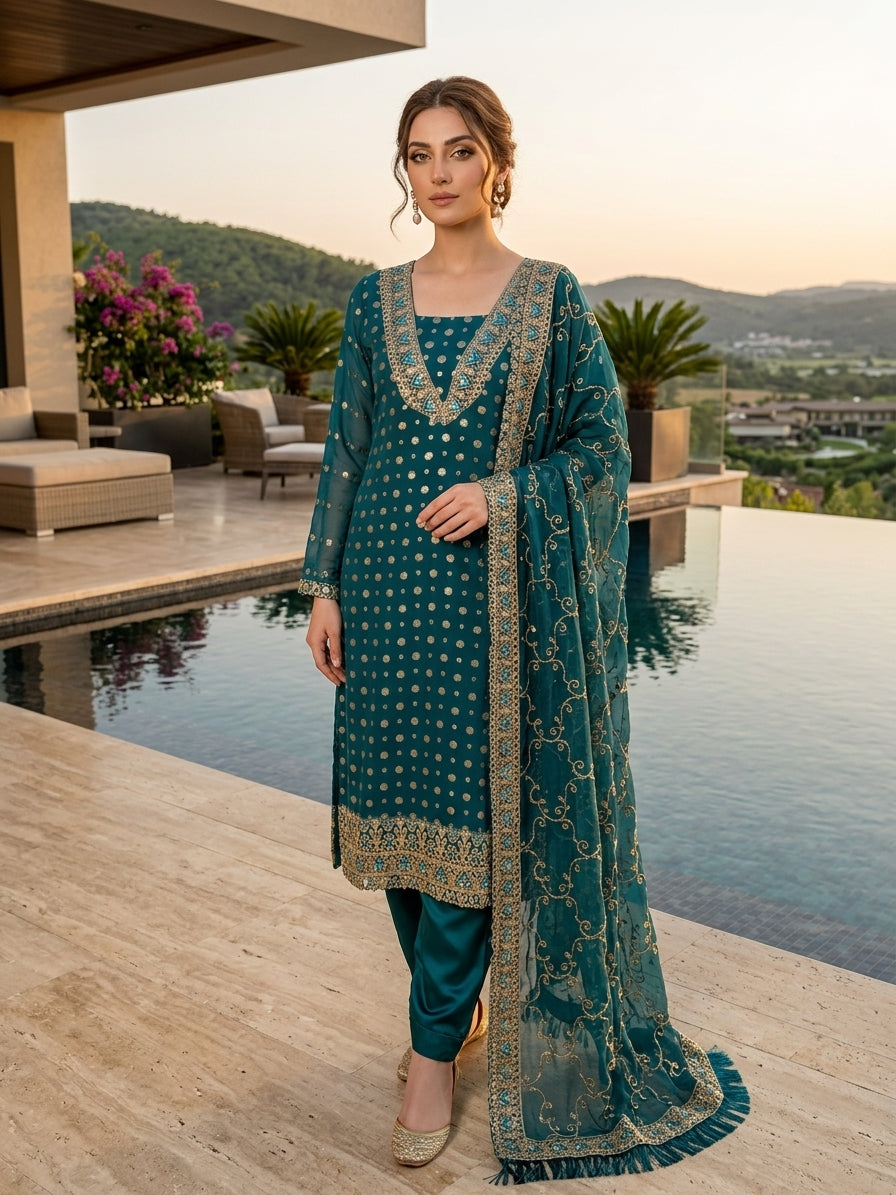 Razia Gul Embroidered Chiffon With Farshi Salwer