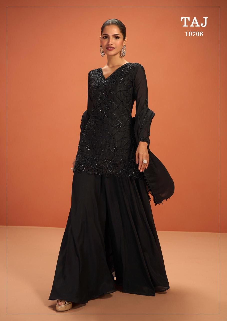 Indian Chinon Silk Sharara Suit