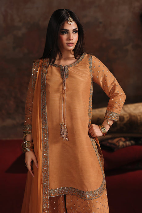 3-PC Embroidered Raw-Silk Suit by Charizma
