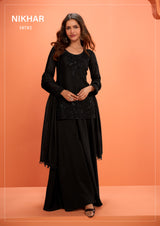 Indian Chinon Silk Sharara Palazzo Suit