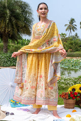 Sunshine Lotus Anarkali Set