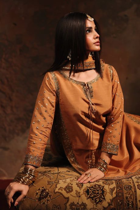 3-PC Embroidered Raw-Silk Suit by Charizma
