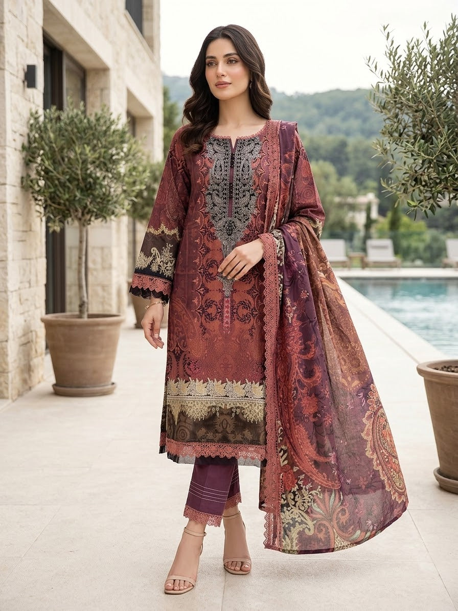 Jade Urbane Embroidered Lawn