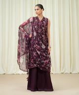 Sapphire Embroidered Chiffon Suit