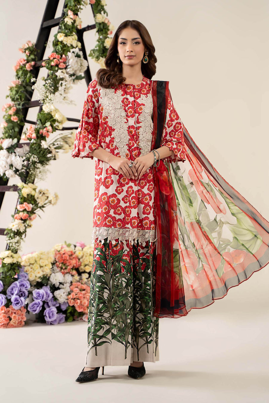 Maria. B. Embroidered  Lawn Suit