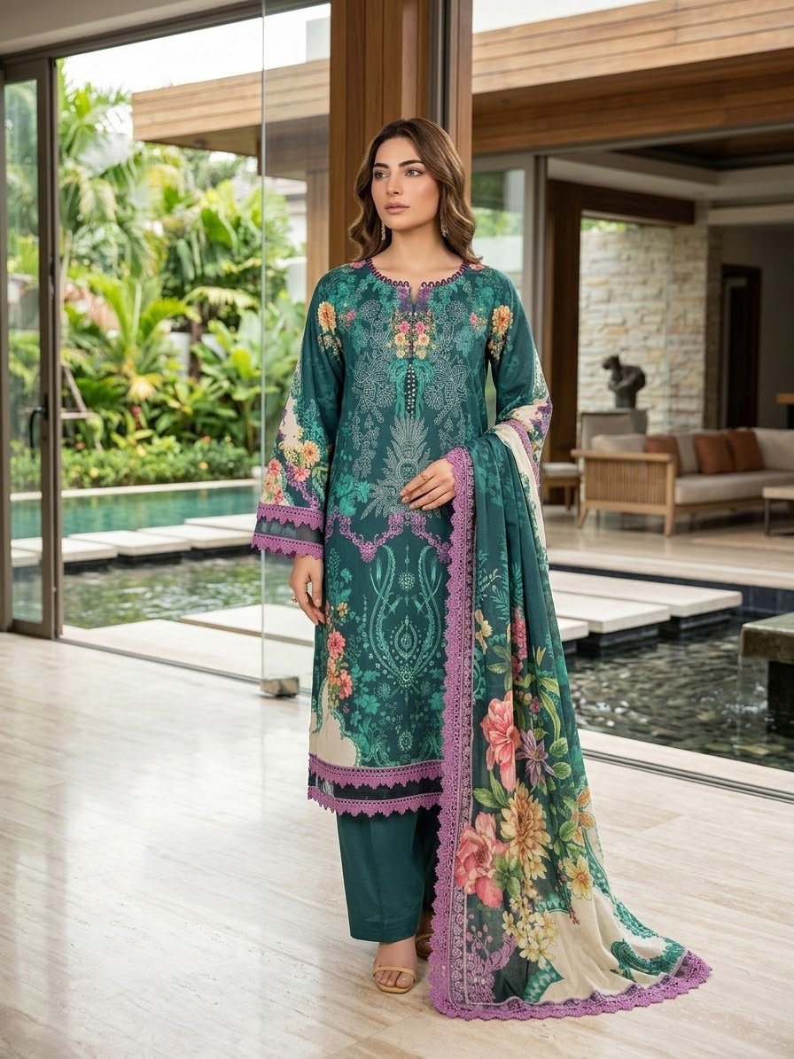 Jade Urbane Embroidered Lawn