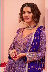Real Georgette Embroidered Sharara Suit