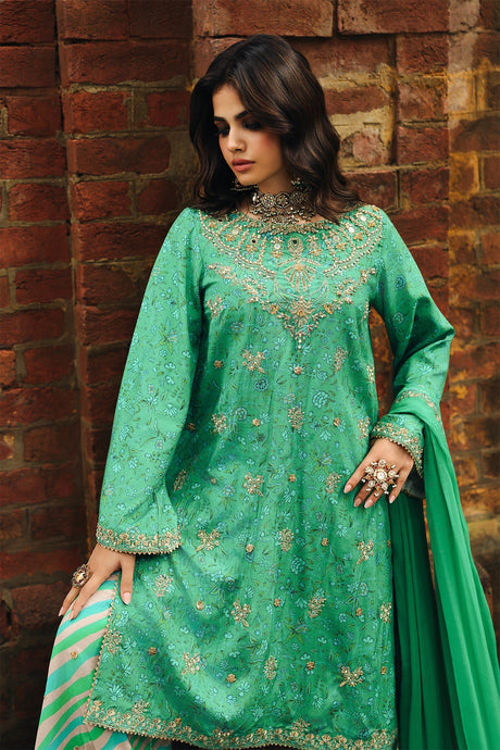 3-PC Embroidered Raw-Silk Suit by Charizma