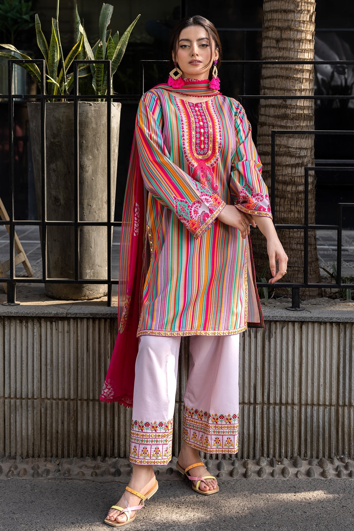 3-PC Embroidered Lawn Suit by Charizma