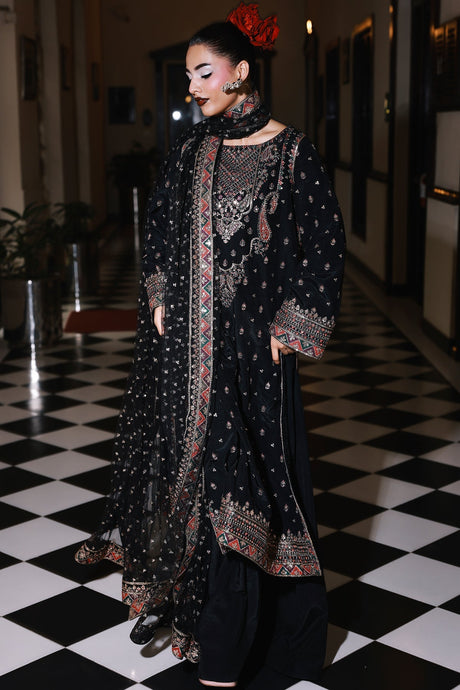 3-PC Embroidered Raw-Silk Suit by Charizma