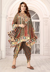 Pure Natural Crepe Coordinated Kaptan Suit