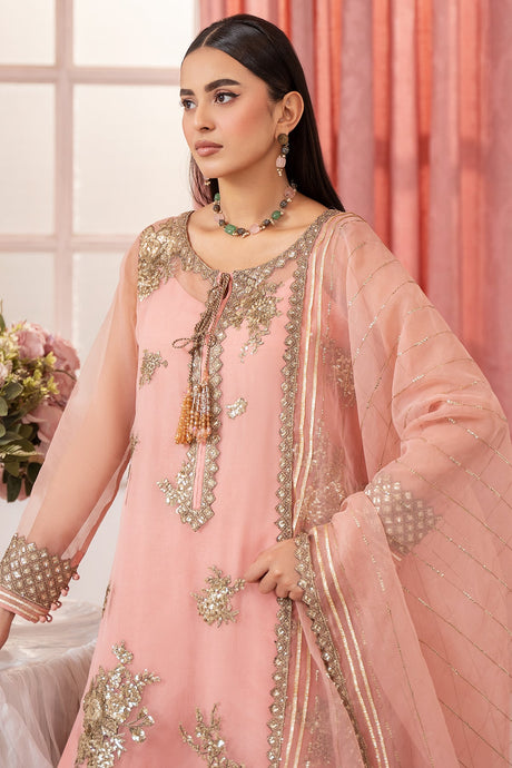 3-PC Embroidered Organza Suit By Charizma