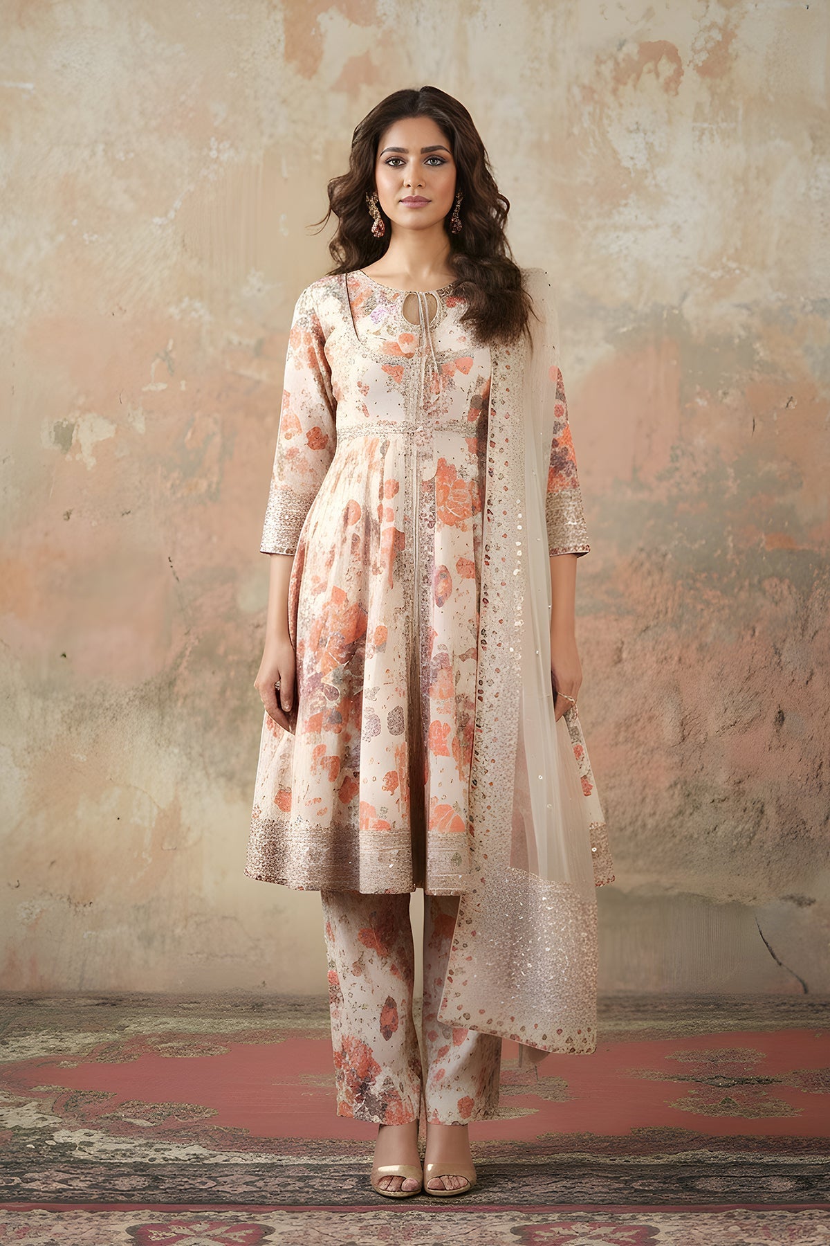 3-PC Embroidered Luxury Suit By Charizma
