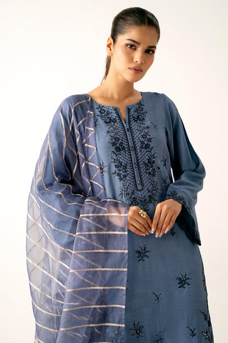 3-PC Embroidered Lawn by Zeen