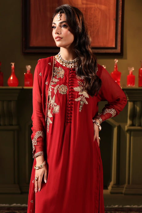 3-PC Embroidered Raw-Silk Suit by Charizma
