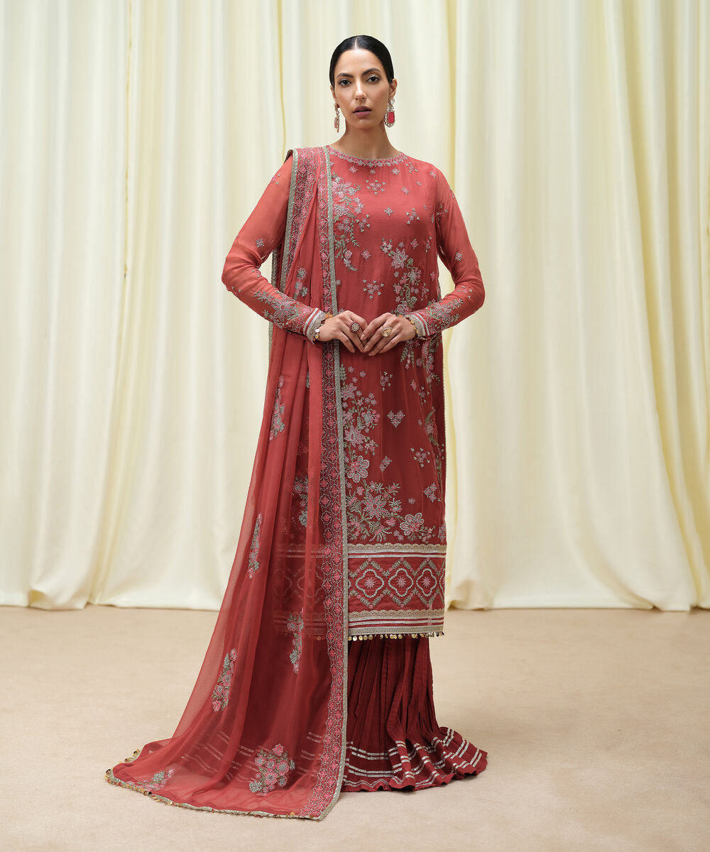 3 Piece - Embroidered Chiffon Suit by Sapphire