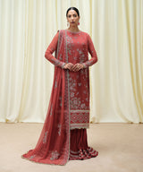3 Piece - Embroidered Chiffon Suit by Sapphire