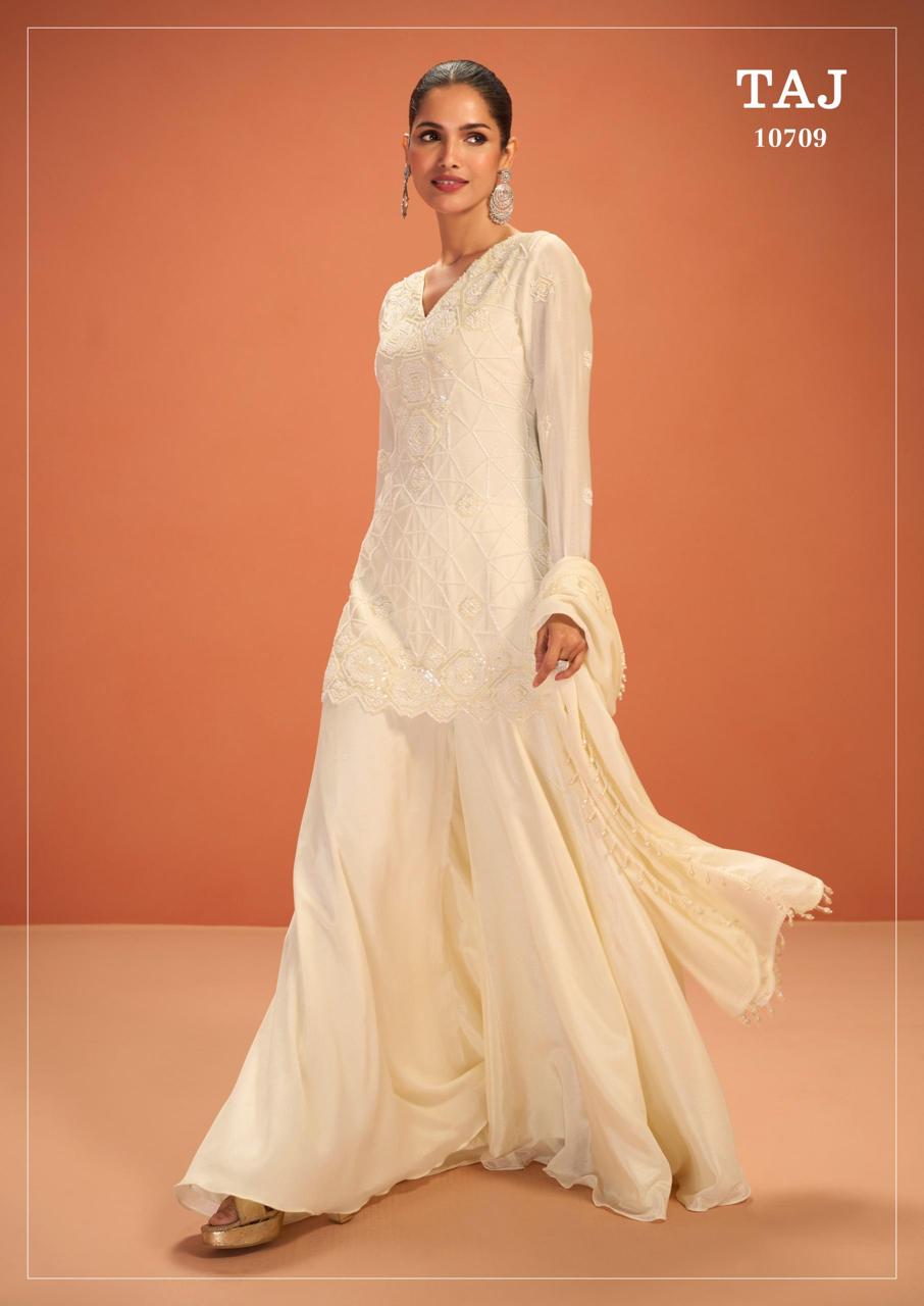 Indian Chinon Silk Sharara Suit