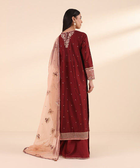 Sapphire Embroidered Raw Silk Suit
