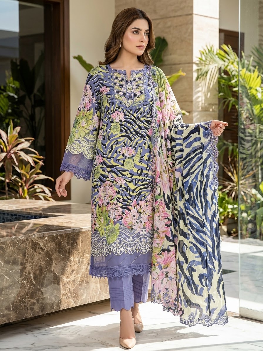 GullJee Rang Pasand Embroidered Lawn