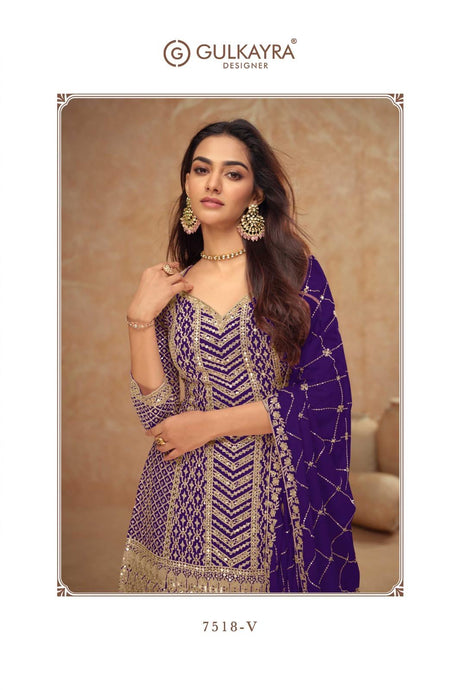 Indian Chinon Silk Sharara Suit