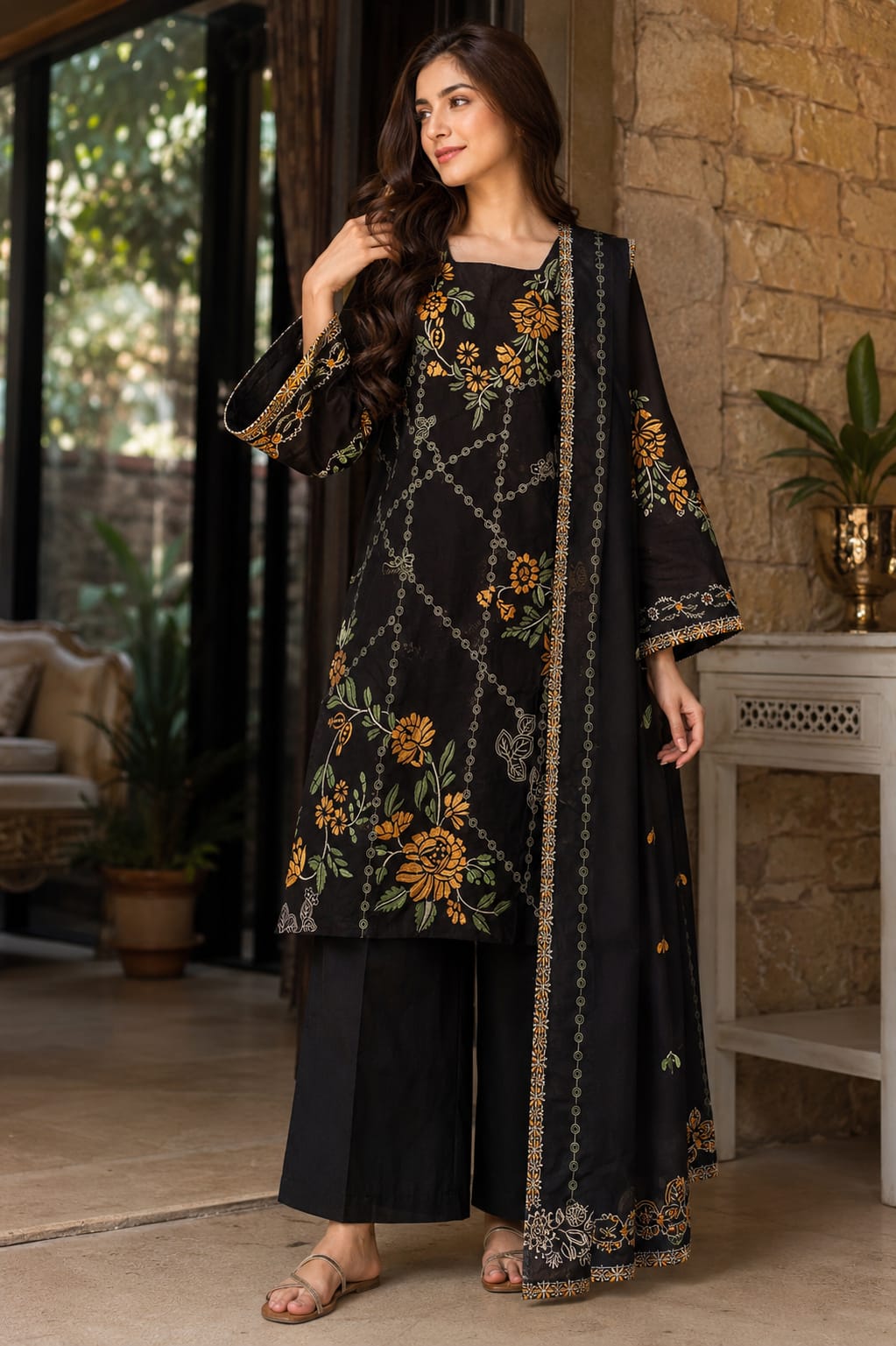Sapphire Embroidered Premium Suit